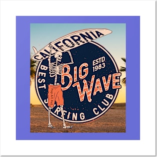 California Big Wave Surfing Pop Art Ave Posters and Art